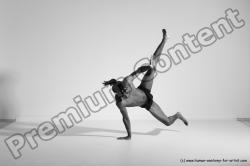 Underwear Gymnastic poses Man Black Athletic Black Dancing Dreadlocks Dynamic poses Academic